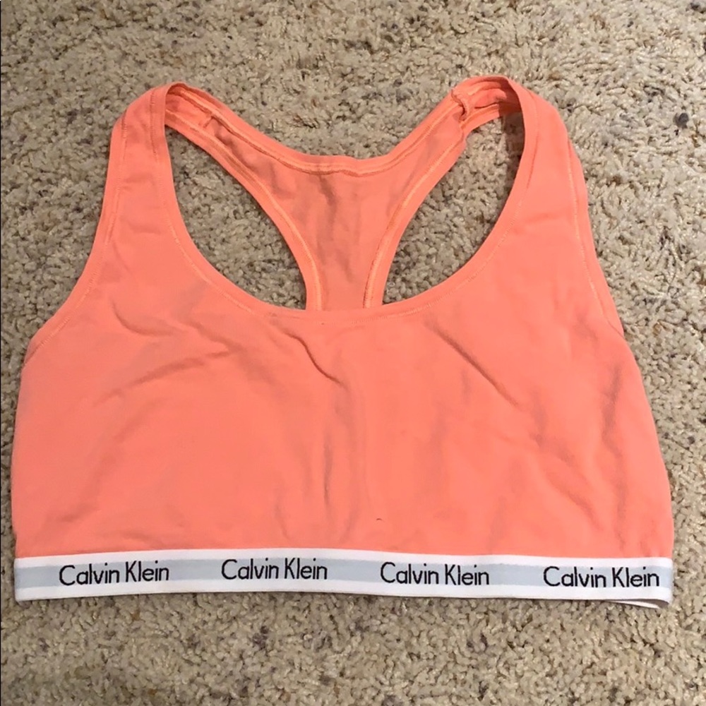 Calvin Klein salmon colored cotton bralette